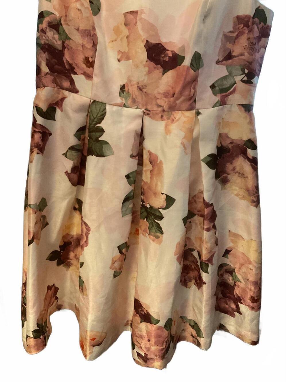 Liz Claiborne Floral Tea Special Occasion Dress Midi Size 14 Fit and Flare - Picture 4 of 10